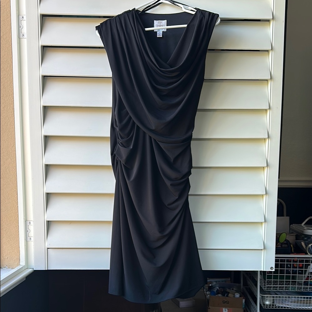 Elegant Black Draped Dress